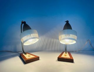 Pareja Lámparas Mesa Mid Century