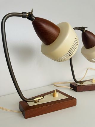 Pareja Lámparas Mesa Mid Century