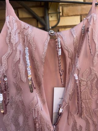 Vestido invitada NUEVO rosa con lentejuelas