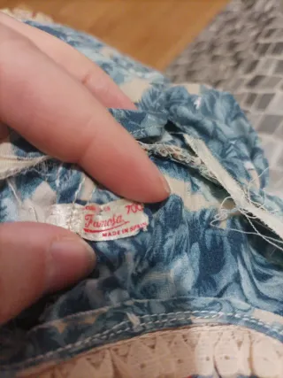 Vestido Nancy Años 70 Flores Azul