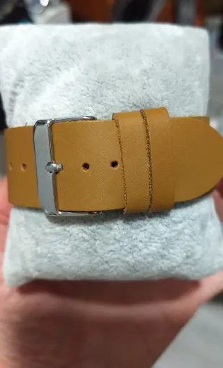 Reloj para hombre de Bambú Natural Correa de Piel