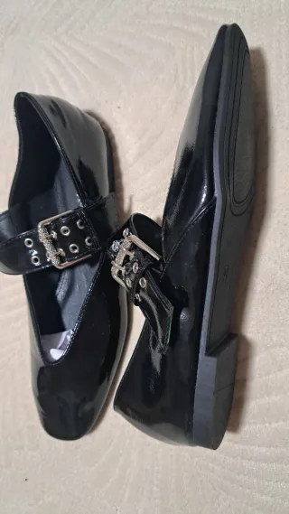 Bailarinas negras con hebilla