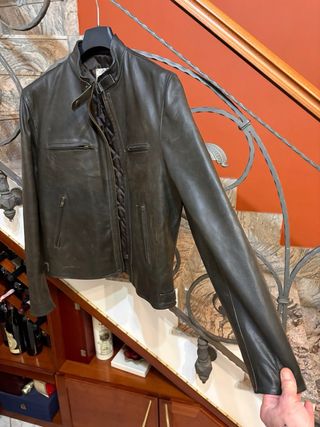 Giubbino Biker Vera Pelle Anni '90 vintage
