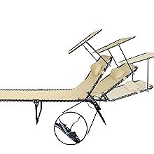 Lettino Prendisole con Tetto e Cuscino