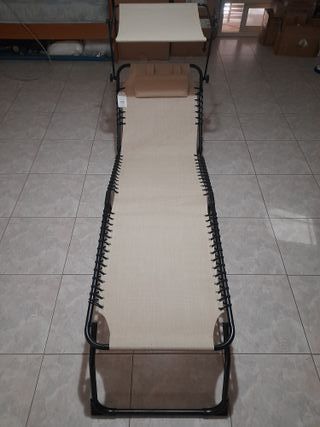 Lettino Prendisole con Tetto e Cuscino