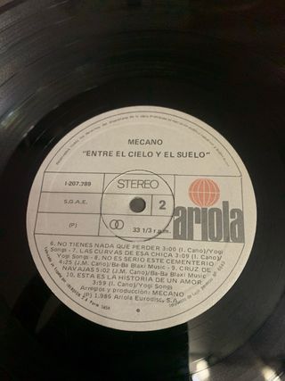 Disco Vinilo Mecano - Entre el Cielo y el Suelo