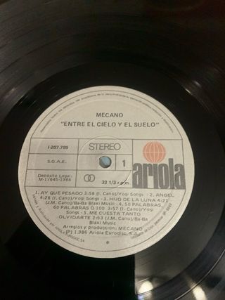 Disco Vinilo Mecano - Entre el Cielo y el Suelo