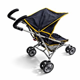 Passeggino leggero grigio e giallo