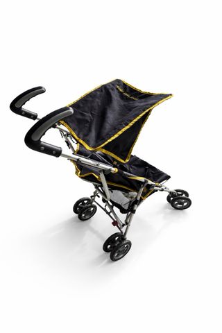 Passeggino leggero grigio e giallo