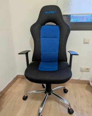 Silla Gaming Negra y Azul Tempest