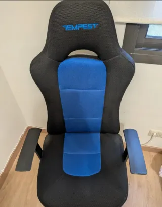 Silla Gaming Negra y Azul Tempest