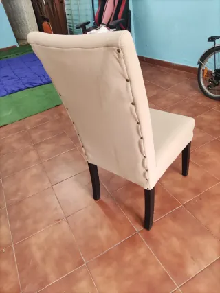 6 Sillas Comedor Tapizadas Tela Madera