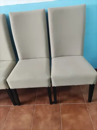 6 Sillas Comedor Tapizadas Tela Madera