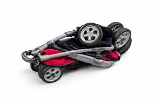 Passeggino rosso e grigio