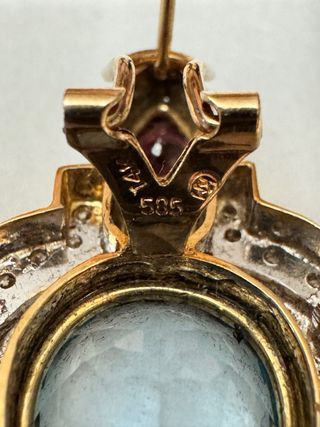 Pendientes Oro 14kt con aguamarinas.