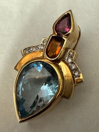 Pendientes Oro 14kt con aguamarinas.