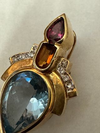 Pendientes Oro 14kt con aguamarinas.