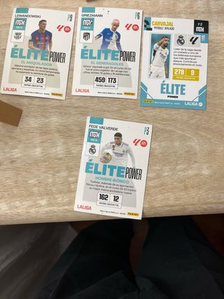 Cartas de fútbol firmadas Élite Power La Liga