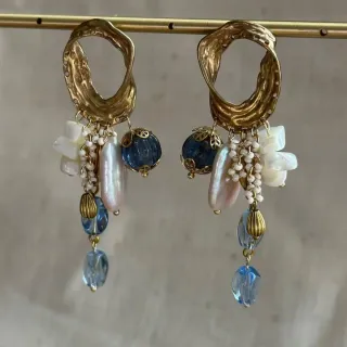 Pendientes vintage barrocos con flecos
