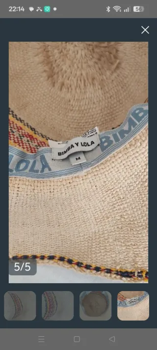 Sombrero de paja Bimba y Lola beige multicolor