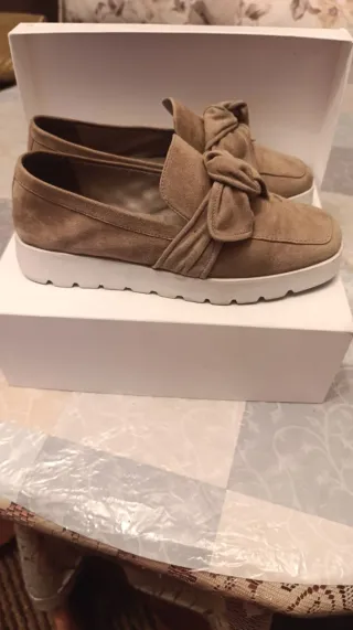 Mocasines Beige con Lazo