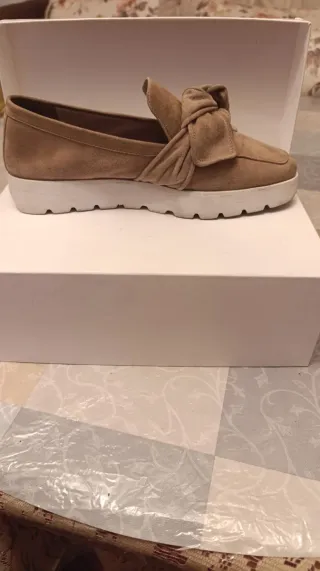 Mocasines Beige con Lazo