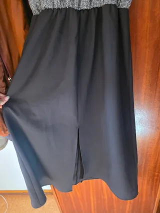 Vestido Zara preto e cinza