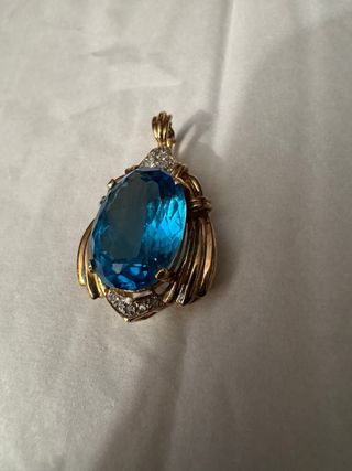 Colgante Oro 14kt con Aguamarina