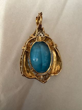 Colgante Oro 14kt con Aguamarina