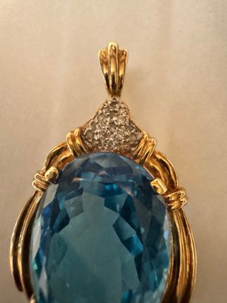 Colgante Oro 14kt con Aguamarina