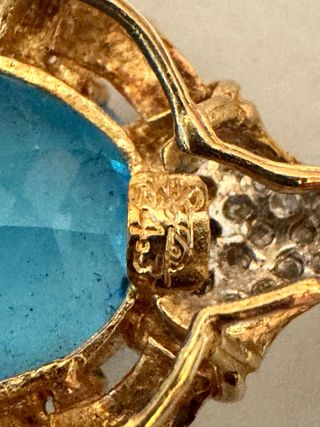 Colgante Oro 14kt con Aguamarina