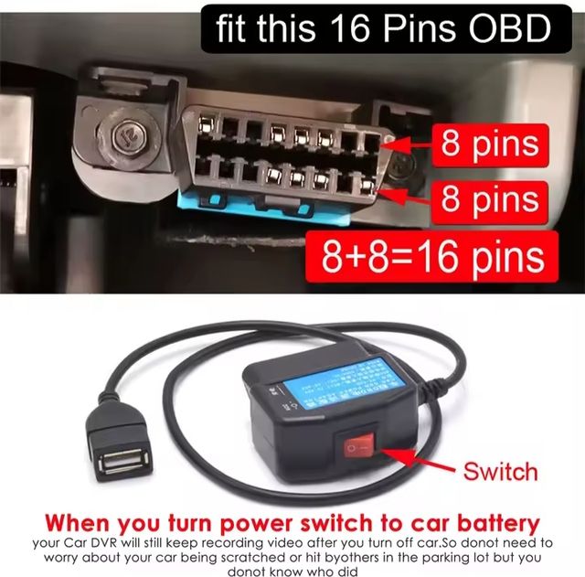 OBD2 ADAPTADOR USB CON INTERRUPTOR
