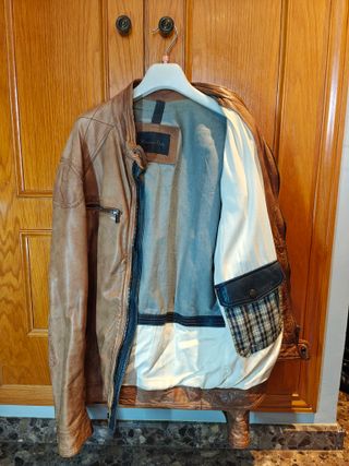 Chaqueta Piel Massimo Dutti Marrón