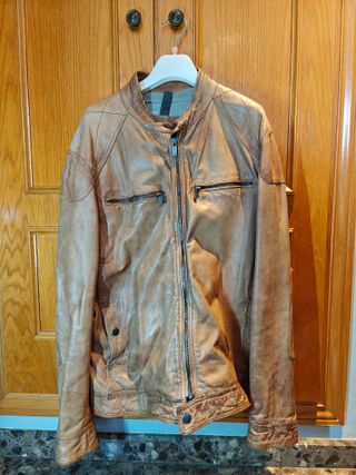 Chaqueta Piel Massimo Dutti Marrón