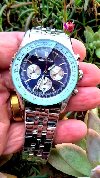 Reloj Aviador Cronógrafo de Acero Inoxidabe.