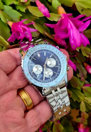 Reloj Aviador Cronógrafo de Acero Inoxidabe.