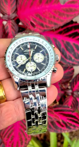 Reloj Aviador Cronógrafo de Acero Inoxidabe.