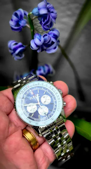 Reloj Aviador Cronógrafo de Acero Inoxidabe.