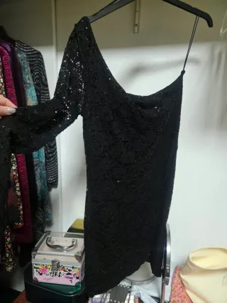 Vestido fiesta INSIDE negro talla S