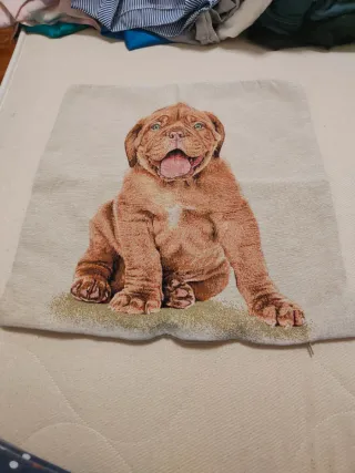 Copricuscino cane beige/marrone