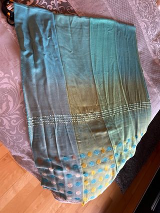 Fular mujer verde y amarillo