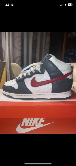 Nike Dunk High Grigio Rosso Bianco