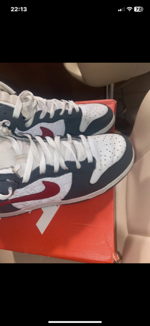 Nike Dunk High Grigio Rosso Bianco