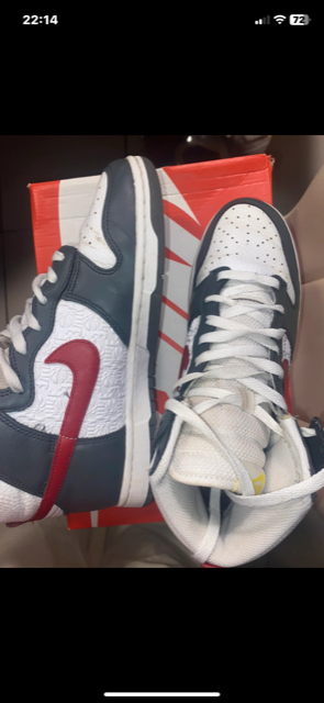 Nike Dunk High Grigio Rosso Bianco