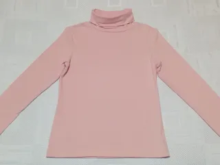 Jersey básico cuello cisne rosa