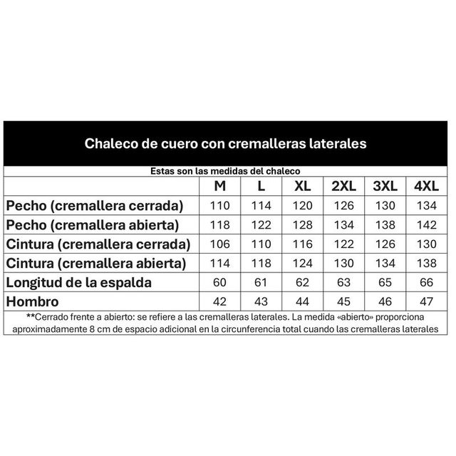 Chaleco de moto cuero talla L