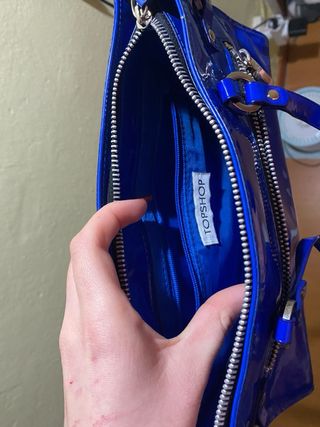 Bolso Topshop Azul Charol