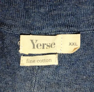 Jersey Yerse azul manga larga 100% algodón