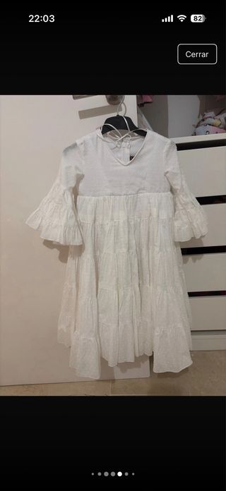 Traje Flamenca Niña talla dos años blanco plumeti