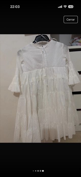 Traje Flamenca Niña talla dos años blanco plumeti